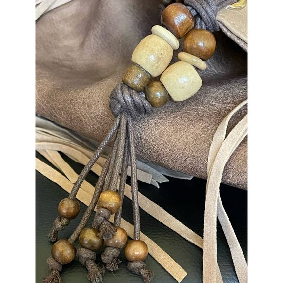 BOHEMIAN FAUX LEATHER & TASSELS BEADED BACKPACK - Picture 7 of 8